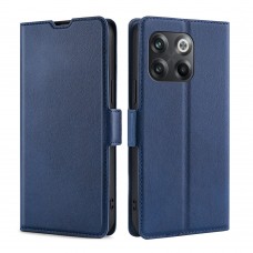 עבור OnePlus 10T כיסוי ארנק / ספר עשוי מעור בצבע כחול עם חריצים לכרטיסי אשראי