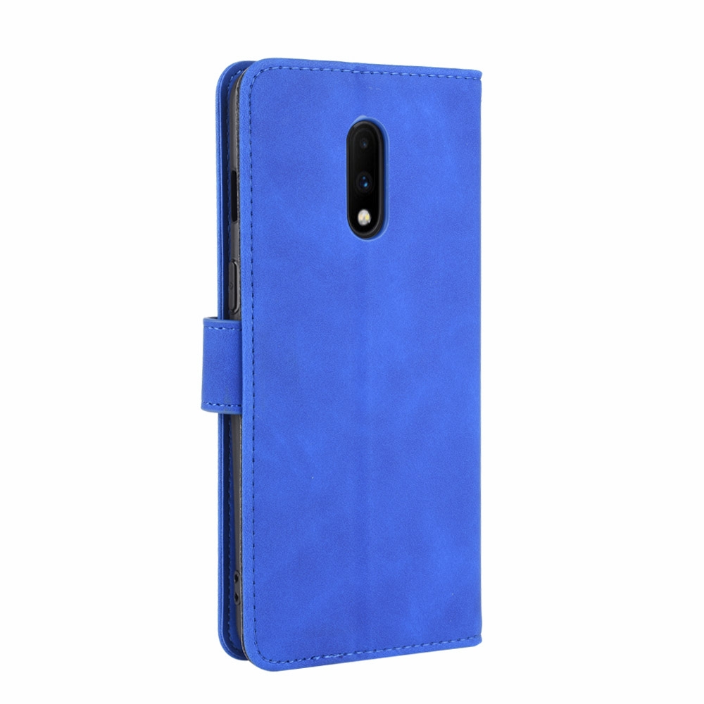 עבור OnePlus 7 כיסוי ארנק / ספר עשוי מעור בצבע כחול עם חריצים לכרטיסי אשראי