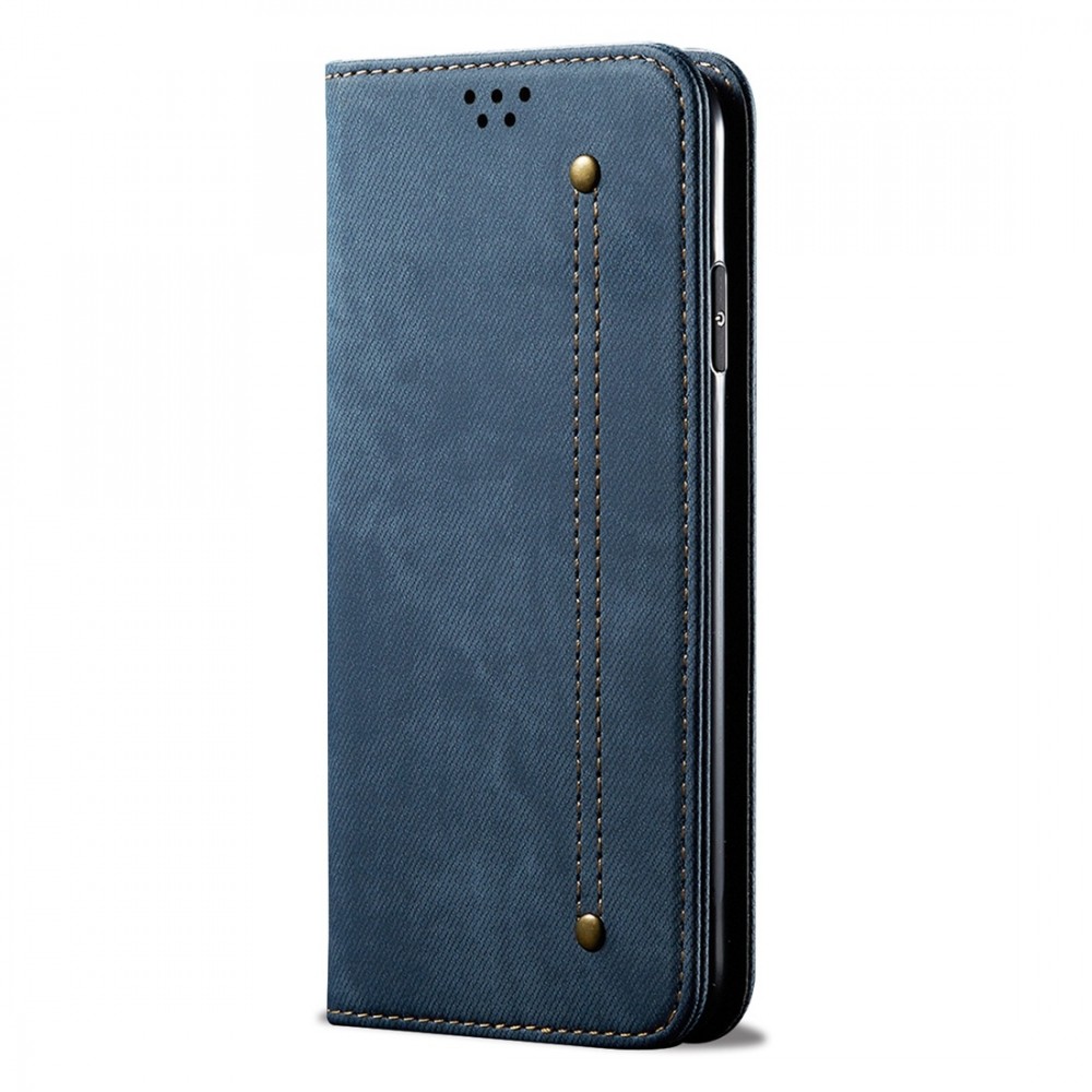 עבור OnePlus 7T Pro כיסוי ארנק / ספר עשוי מעור בצבע כחול עם חריצים לכרטיסי אשראי