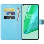 עבור OnePlus 9 Pro כיסוי ארנק / ספר עשוי מעור בצבע כחול עם חריצים לכרטיסי אשראי