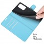 עבור OnePlus 9 Pro כיסוי ארנק / ספר עשוי מעור בצבע כחול עם חריצים לכרטיסי אשראי