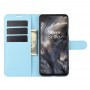 עבור OnePlus Nord כיסוי ארנק / ספר עשוי מעור בצבע כחול עם חריצים לכרטיסי אשראי