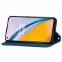 עבור OnePlus Nord 2 5G כיסוי ארנק / ספר עשוי מעור בצבע כחול עם חריצים לכרטיסי אשראי