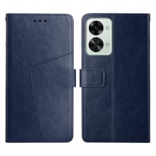 עבור OnePlus Nord 2T כיסוי ארנק / ספר עשוי מעור בצבע כחול עם חריצים לכרטיסי אשראי