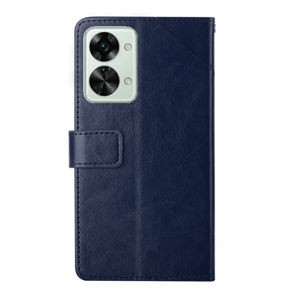 עבור OnePlus Nord 2T כיסוי ארנק / ספר עשוי מעור בצבע כחול עם חריצים לכרטיסי אשראי