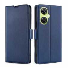 עבור OnePlus Nord CE 3 Lite כיסוי ארנק / ספר עשוי מעור בצבע כחול עם חריצים לכרטיסי אשראי