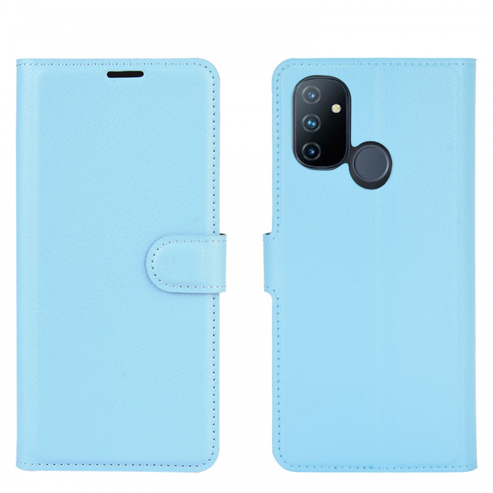 עבור OnePlus Nord N100 כיסוי ארנק / ספר עשוי מעור בצבע כחול עם חריצים לכרטיסי אשראי