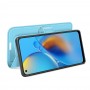 עבור Oppo A74 כיסוי ארנק / ספר עשוי מעור בצבע כחול עם חריצים לכרטיסי אשראי