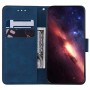 עבור Oppo A76 כיסוי ארנק / ספר עשוי מעור בצבע כחול עם חריצים לכרטיסי אשראי