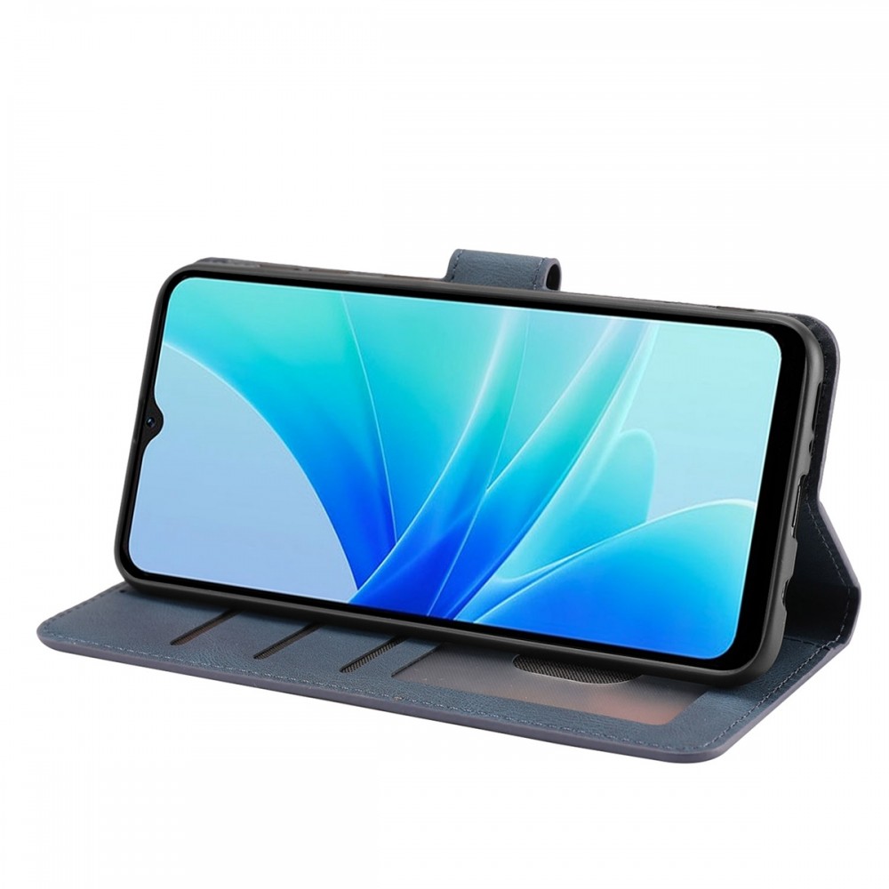 עבור Oppo A77s כיסוי ארנק / ספר עשוי מעור בצבע כחול עם חריצים לכרטיסי אשראי