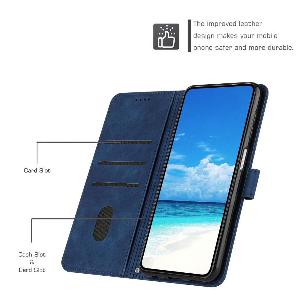 עבור Oppo Find X5 כיסוי ארנק / ספר עשוי מעור בצבע כחול עם חריצים לכרטיסי אשראי