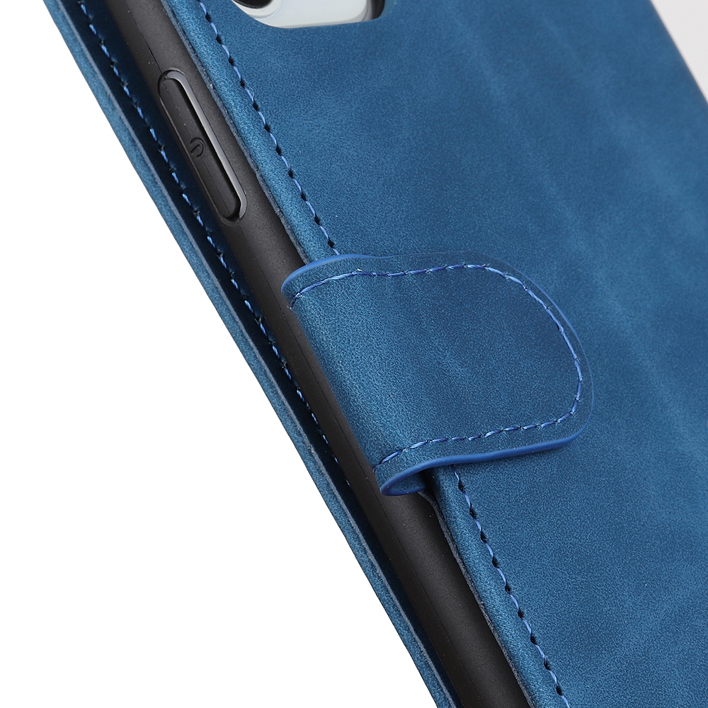 עבור Oppo Reno4 5G כיסוי ארנק / ספר עשוי מעור בצבע כחול עם חריצים לכרטיסי אשראי