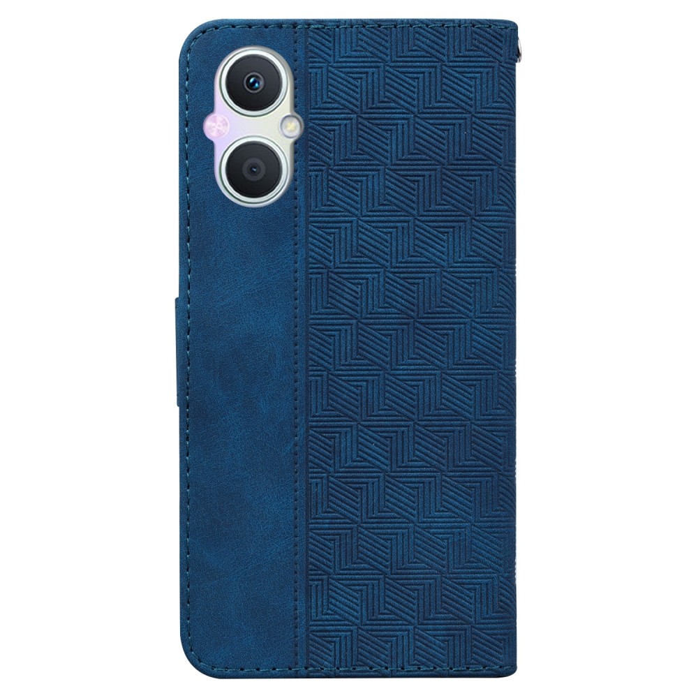 עבור Oppo Reno7 Z 5G כיסוי ארנק / ספר עשוי מעור בצבע כחול עם חריצים לכרטיסי אשראי