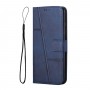 עבור Oppo Reno8 5G כיסוי ארנק / ספר עשוי מעור בצבע כחול עם חריצים לכרטיסי אשראי