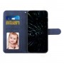 עבור Oppo Reno8 5G כיסוי ארנק / ספר עשוי מעור בצבע כחול עם חריצים לכרטיסי אשראי