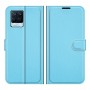 עבור Realme 8 כיסוי ארנק / ספר עשוי מעור בצבע כחול עם חריצים לכרטיסי אשראי