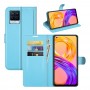 עבור Realme 8 Pro כיסוי ארנק / ספר עשוי מעור בצבע כחול עם חריצים לכרטיסי אשראי