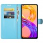 עבור Realme 8 Pro כיסוי ארנק / ספר עשוי מעור בצבע כחול עם חריצים לכרטיסי אשראי