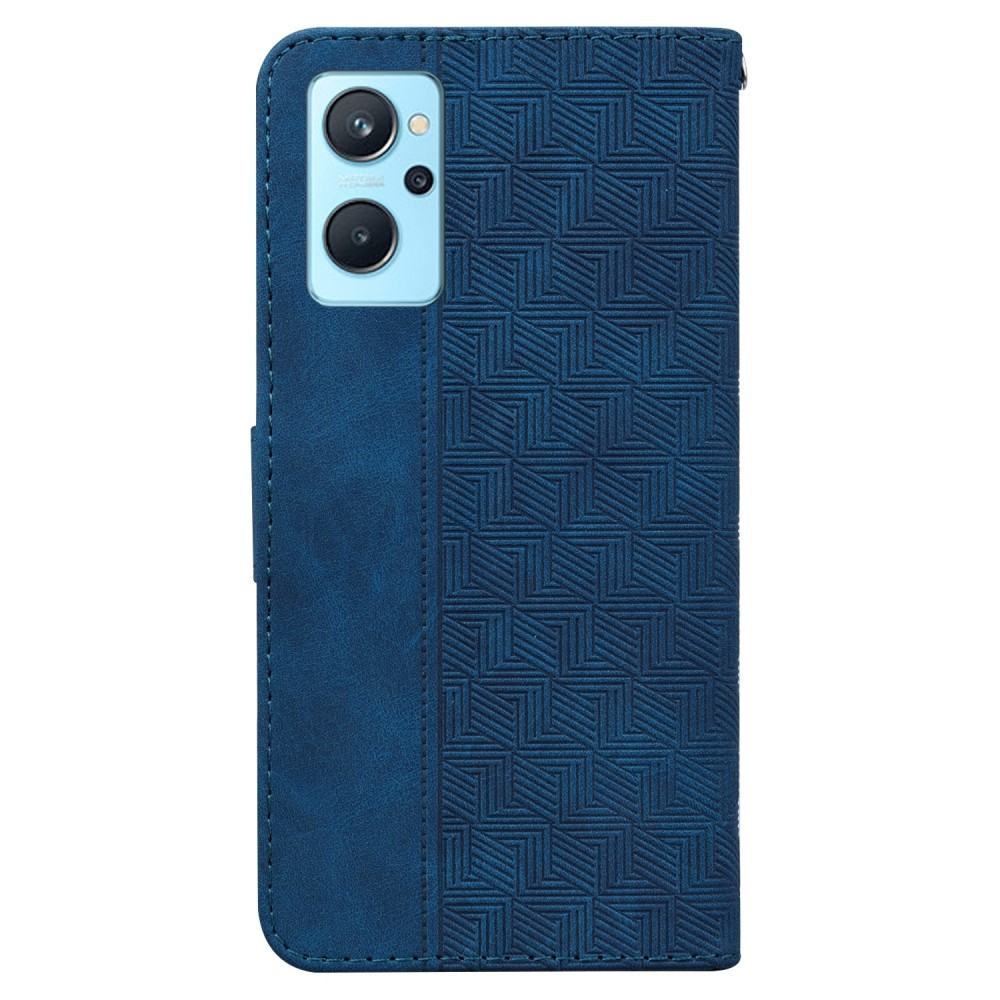 עבור Realme 9i כיסוי ארנק / ספר עשוי מעור בצבע כחול עם חריצים לכרטיסי אשראי