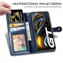 עבור Realme GT 5G כיסוי ארנק / ספר עשוי מעור בצבע כחול עם חריצים לכרטיסי אשראי