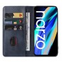 עבור Realme Narzo 50A Prime כיסוי ארנק / ספר עשוי מעור בצבע כחול עם חריצים לכרטיסי אשראי