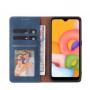 עבור Samsung Galaxy A01 כיסוי ארנק / ספר עשוי מעור בצבע כחול עם חריצים לכרטיסי אשראי