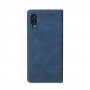 עבור Samsung Galaxy A02 כיסוי ארנק / ספר עשוי מעור בצבע כחול עם חריצים לכרטיסי אשראי