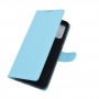 עבור Samsung Galaxy A02s כיסוי ארנק / ספר עשוי מעור בצבע כחול עם חריצים לכרטיסי אשראי