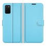 עבור Samsung Galaxy A03s כיסוי ארנק / ספר עשוי מעור בצבע כחול עם חריצים לכרטיסי אשראי