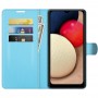 עבור Samsung Galaxy A03s כיסוי ארנק / ספר עשוי מעור בצבע כחול עם חריצים לכרטיסי אשראי