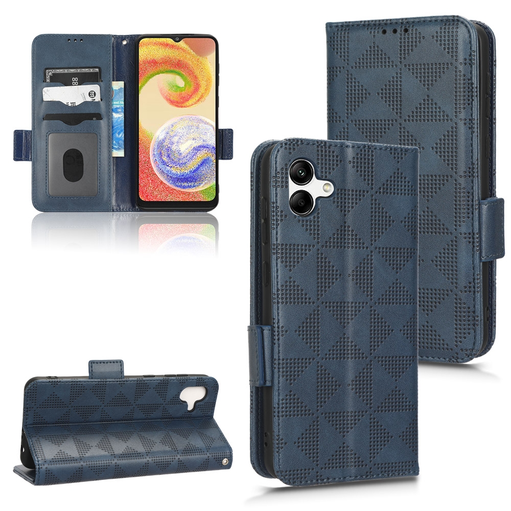 עבור Samsung Galaxy A04 כיסוי ארנק / ספר עשוי מעור בצבע כחול עם חריצים לכרטיסי אשראי
