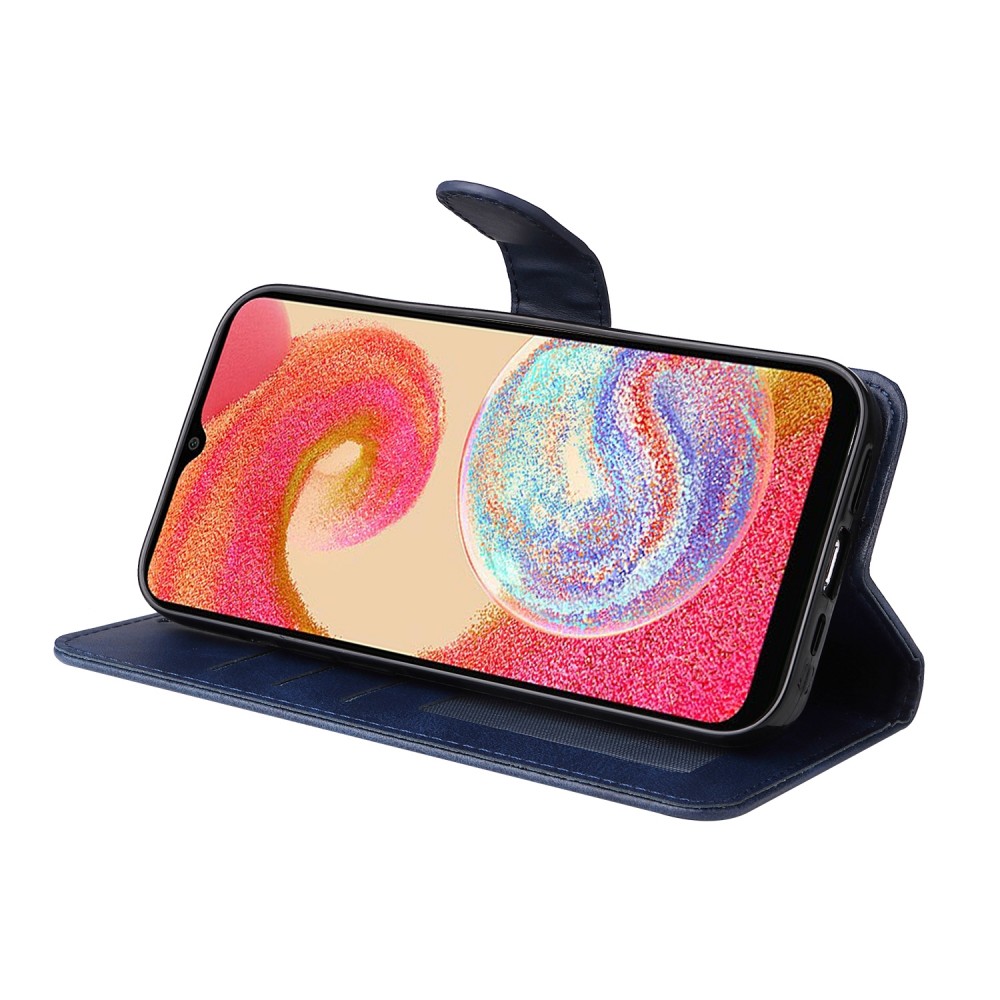 עבור Samsung Galaxy A04e כיסוי ארנק / ספר עשוי מעור בצבע כחול עם חריצים לכרטיסי אשראי