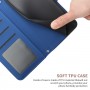 עבור Samsung Galaxy A10s כיסוי ארנק / ספר עשוי מעור בצבע כחול עם חריצים לכרטיסי אשראי