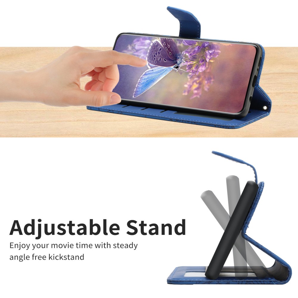 עבור Samsung Galaxy A10s כיסוי ארנק / ספר עשוי מעור בצבע כחול עם חריצים לכרטיסי אשראי