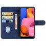 עבור Samsung Galaxy A20s כיסוי ארנק / ספר עשוי מעור בצבע כחול עם חריצים לכרטיסי אשראי