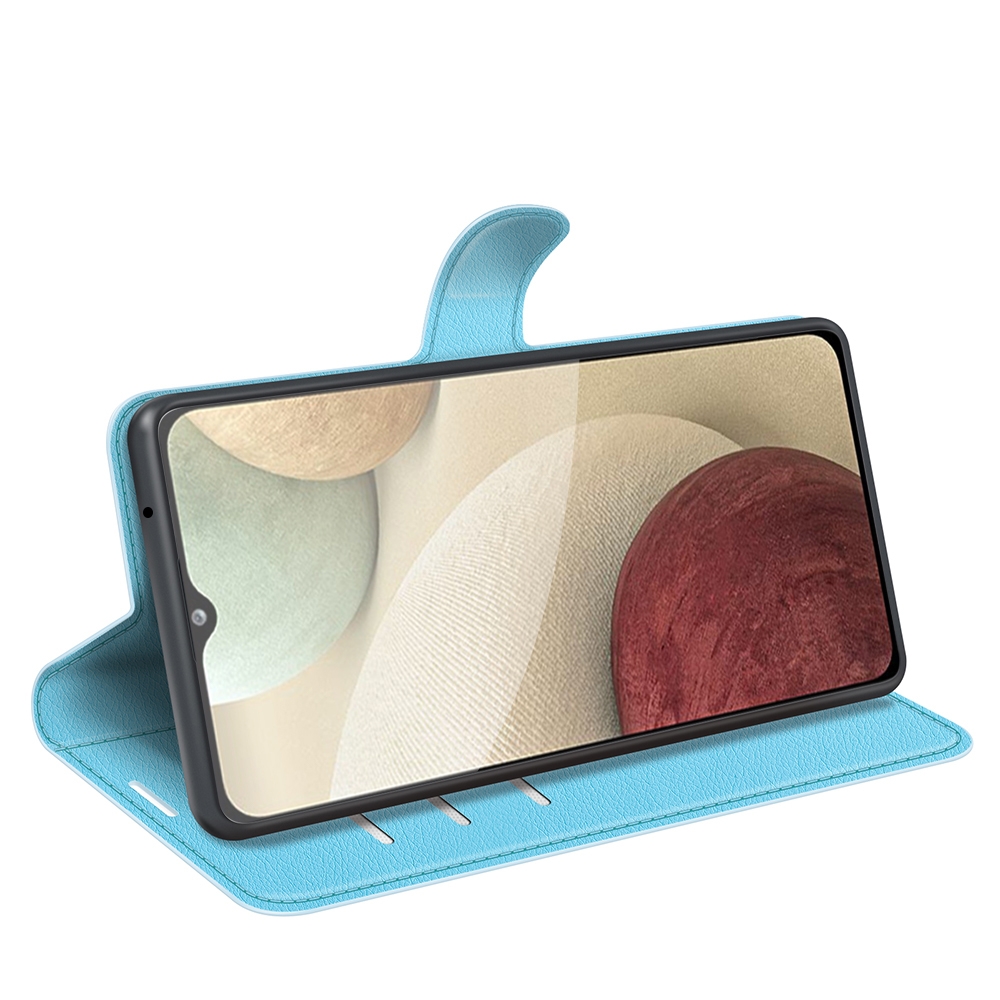עבור Samsung Galaxy A22 כיסוי ארנק / ספר עשוי מעור בצבע כחול עם חריצים לכרטיסי אשראי