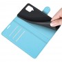 עבור Samsung Galaxy A22 כיסוי ארנק / ספר עשוי מעור בצבע כחול עם חריצים לכרטיסי אשראי