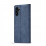 עבור Samsung Galaxy A24 4G כיסוי ארנק / ספר עשוי מעור בצבע כחול עם חריצים לכרטיסי אשראי