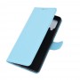 עבור Samsung Galaxy A42 5G כיסוי ארנק / ספר עשוי מעור בצבע כחול עם חריצים לכרטיסי אשראי