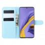 עבור Samsung Galaxy A51 כיסוי ארנק / ספר עשוי מעור בצבע כחול עם חריצים לכרטיסי אשראי