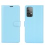 עבור Samsung Galaxy A52 כיסוי ארנק / ספר עשוי מעור בצבע כחול עם חריצים לכרטיסי אשראי