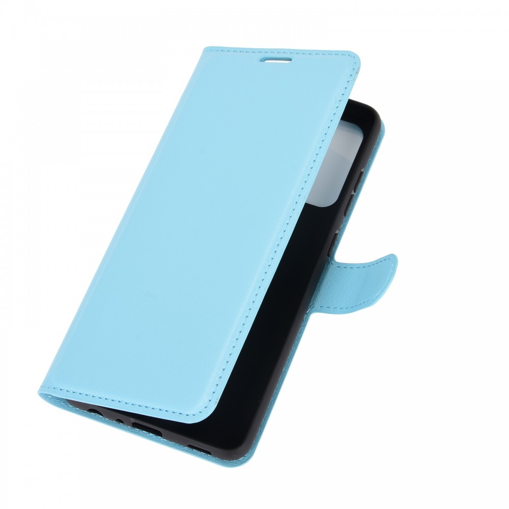 עבור Samsung Galaxy A52 5G כיסוי ארנק / ספר עשוי מעור בצבע כחול עם חריצים לכרטיסי אשראי