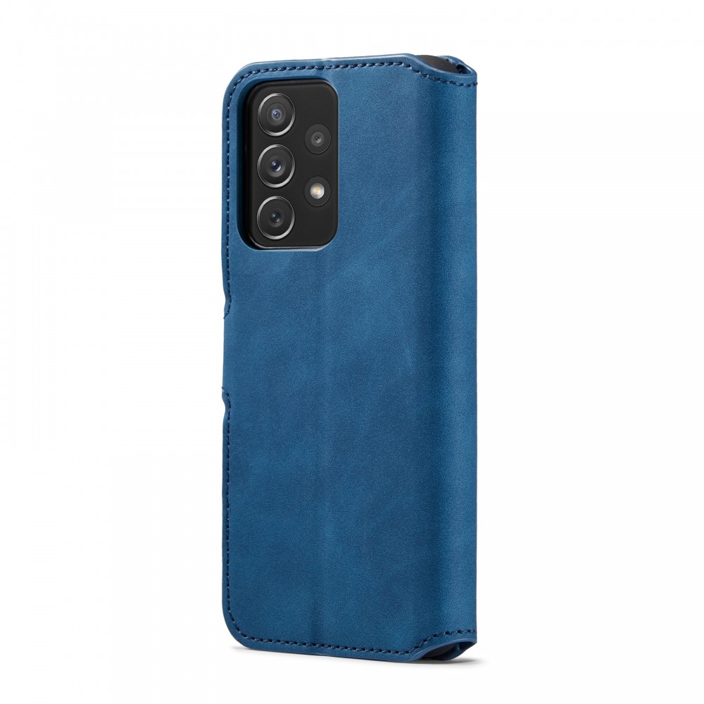 עבור Samsung Galaxy A53 5G כיסוי ארנק / ספר עשוי מעור בצבע כחול עם חריצים לכרטיסי אשראי