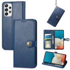 עבור Samsung Galaxy A73 5G כיסוי ארנק / ספר עשוי מעור בצבע כחול עם חריצים לכרטיסי אשראי