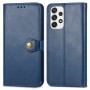 עבור Samsung Galaxy A73 5G כיסוי ארנק / ספר עשוי מעור בצבע כחול עם חריצים לכרטיסי אשראי