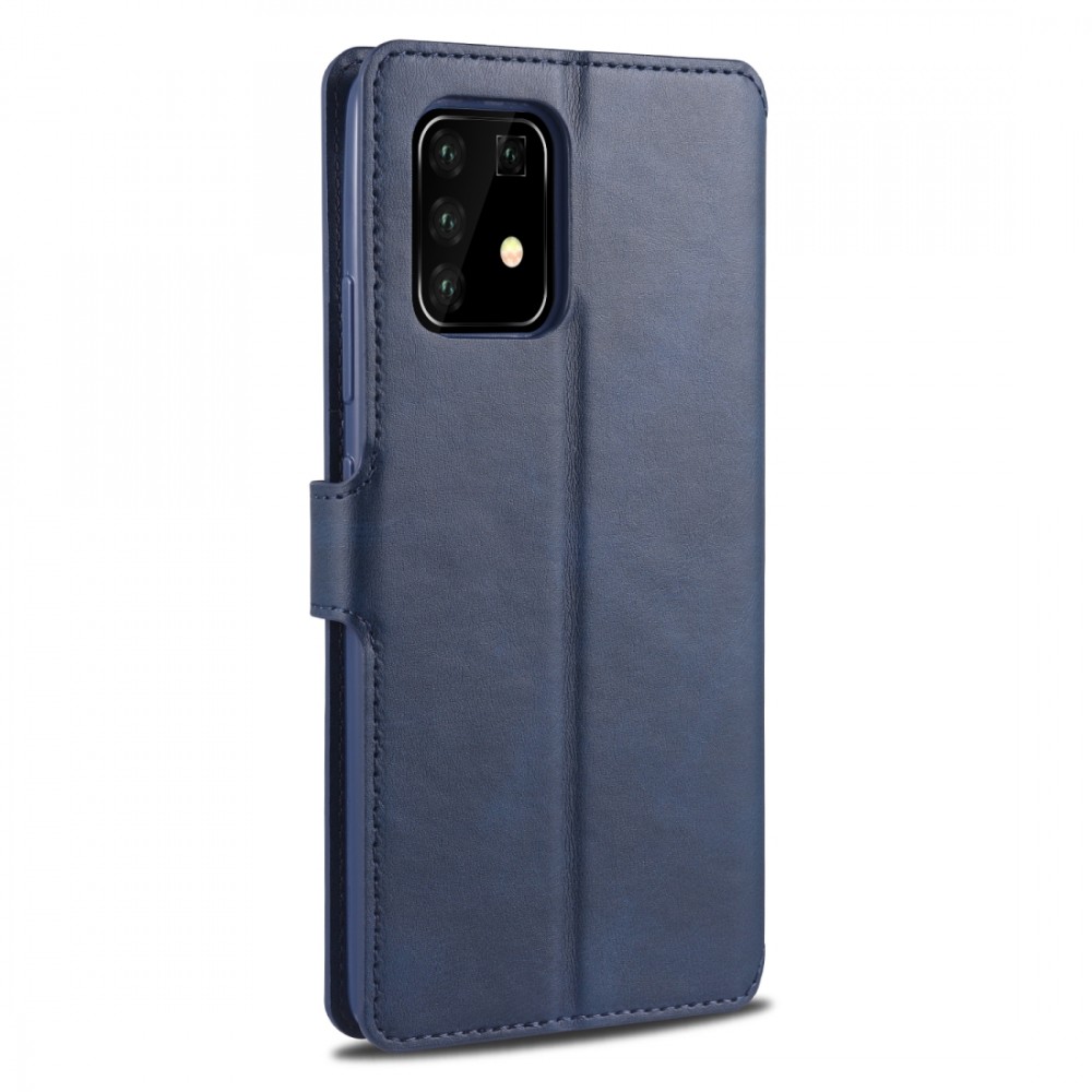 עבור Samsung Galaxy A91 כיסוי ארנק / ספר עשוי מעור בצבע כחול עם חריצים לכרטיסי אשראי