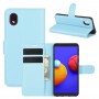 עבור Samsung Galaxy M01 Core כיסוי ארנק / ספר עשוי מעור בצבע כחול עם חריצים לכרטיסי אשראי