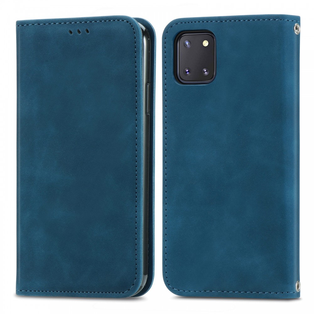 עבור Samsung Galaxy Note10 Lite כיסוי ארנק / ספר עשוי מעור בצבע כחול עם חריצים לכרטיסי אשראי