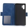 עבור Samsung Galaxy Note10+ כיסוי ארנק / ספר עשוי מעור בצבע כחול עם חריצים לכרטיסי אשראי
