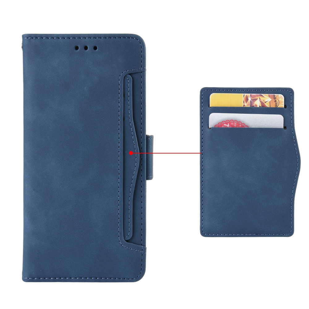 עבור Samsung Galaxy Note10+ 5G כיסוי ארנק / ספר עשוי מעור בצבע כחול עם חריצים לכרטיסי אשראי